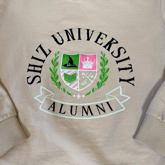 Shiz University Crewneck Sweatshirt Pink Beige Small/XS Alumni Wicked Glenda - Picture 2 of 7
